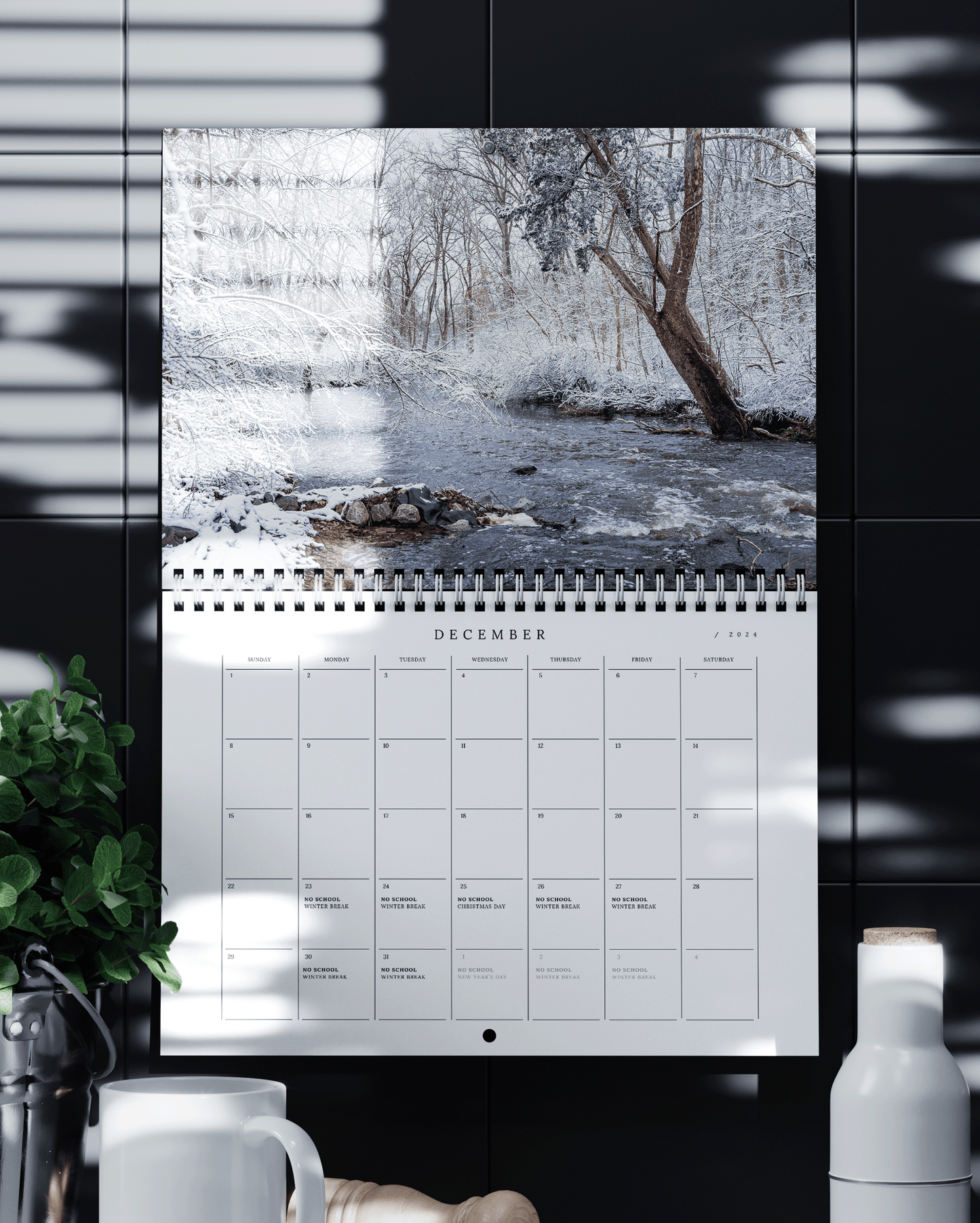 2024 Wall + Google Calendar Bundle with FCPS Dates