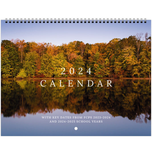 2024 Wall + Google Calendar Bundle with FCPS Dates